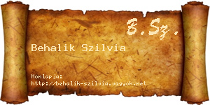 Behalik Szilvia névjegykártya