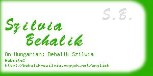 szilvia behalik business card